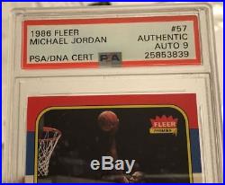 Michael Jordan 1986-87 Fleer Rc #57 Psa/dna Autographed Signed Rookie Card Rare