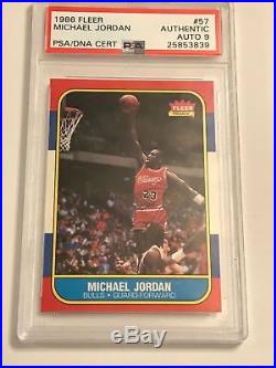 Michael Jordan 1986-87 Fleer Rc #57 Psa/dna Autographed Signed Rookie Card Rare