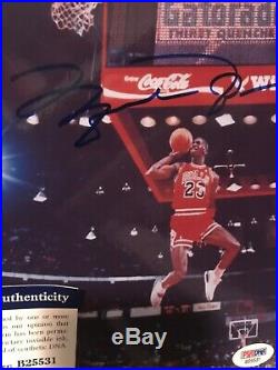 Michael Jordan Autographed Photo 8x10 setup. COA PSA/DNA