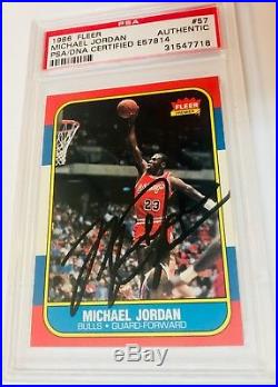 Michael Jordan Fleer RC Signed in 1986 Rookie Era Full Vintage Auto PSA/DNA 1/1