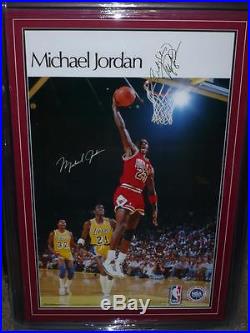 Michael Jordan Full Name Signed Poster Nba Legend Autograph Framed Psa Dna Loa