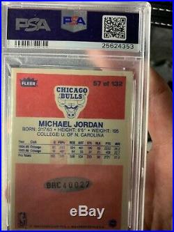 Michael Jordan Signed Autographed Auto 1986-87 #57 Fleer PSA/DNA 9 New RED LABEL