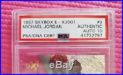 Michael Jordan autographed 1997 skybox E X 2001 auto card PSA/DNA 10 autograph