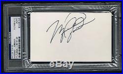 Michael Jordan signed autograph auto 3x5 index card Rookie Year PSA/DNA Slabbed
