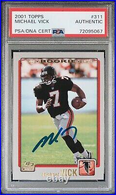 Michael Vick 2001 Topps Autograph Rookie Card 311 PSA/DNA Certified Auto Falcons