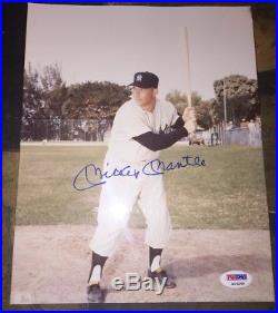 Mickey Mantle Autographed 8x10 Color Photograph PSA/DNA. COA Included. Yankees
