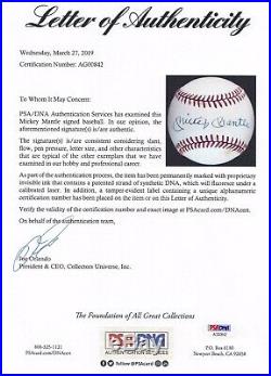 Mickey Mantle Autographed Official A. L. (B. Brown) Baseball PSA/DNA Certified