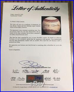 Mickey Mantle Don Mattingly Autograph Signed Baseball New York Yankees PSA/DNA