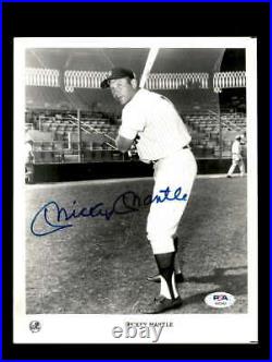 Mickey Mantle PSA DNA Coa Hand Signed 8x10 Yankees Photo Autograph