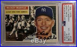 Mickey Mantle Psa/dna 1956 Topps #135 Signed Card Certified Authentic Autograph