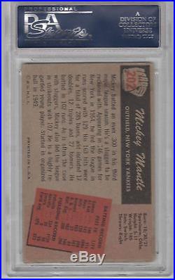 Mickey Mantle Psa/dna Certified Signed 1955 Bowman Card #202 Autographed, Rare
