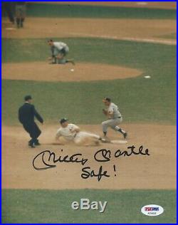 Mickey Mantle Safe! Psa/dna Certified Signed 8x10 Photograph Autographed