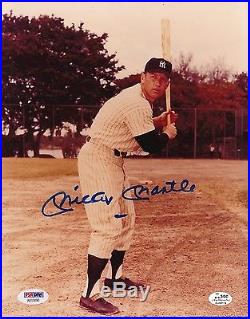 Mickey Mantle Signed 8x10 Photo Autograph Auto PSA/DNA AB13090