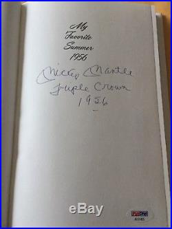 Mickey Mantle Signed Book Rare Autograph Inscription Triple Crown 1956 PSA DNA