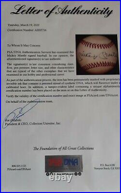 Mickey Mantle Signed OAL Bobby Brown Baseball LOA PSA/DNA Autographed Yankees