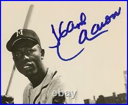 Mickey Mantle Signed Photo 8x10 Baseball Autograph Hank Aaron PSA/DNA 9.5 Gem