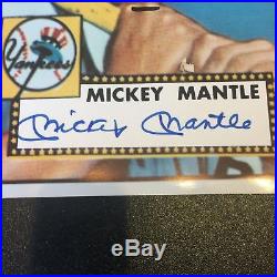Mickey Mantle Twice Signed Autographed 1952 Topps Rookie Card 8x10 Photo PSA DNA