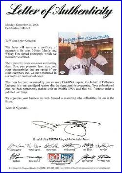 Mickey Mantle & Whitey Ford Psa/dna Certified Signed 8x10 Photograph Autograph