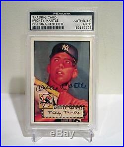 Mickey Mantle Yankees Autographed 1952 Topps PSA/DNA #311 1988 BBC Baseball Card