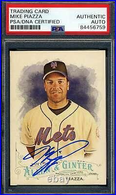 Mike Piazza PSA DNA Signed 2016 Allen Ginters Autograph