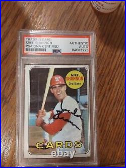 Mike Shannon PSA DNA Signed 1969 Topps Autograph