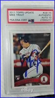 Mike Trout 2011 Topps Update Rookie RC Autograph PSA/DNA Auto Graded 10 #US175