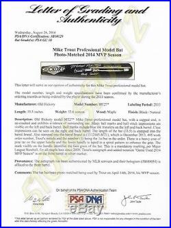 Mike Trout PSA DNA PERFECT 10 2014 MVP Autographed Game Used Bat PHOTO MATCHED