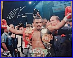Mike Tyson signed 16x20 Photo PSA/DNA autographed Boxing Champion with Belts