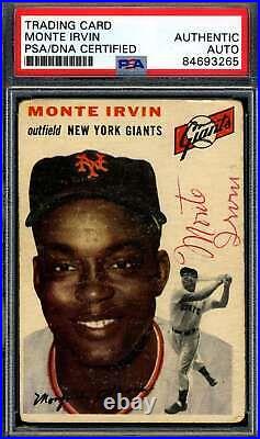 Monte Irvin PSA DNA Signed 1954 Topps Autograph
