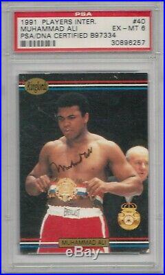 Muhammad Ali Autograph Auto 1991 Players Ringlords Card PSA/DNA Certified PSA 6