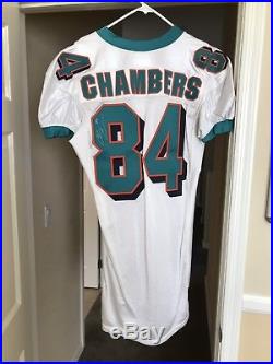 NFL CHRIS CHAMBERS Autographed Miami Dolphins Game Cut Jersey PSA DNA