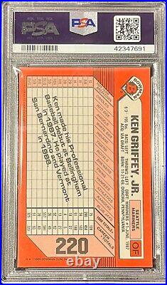 Near Mint Psa 7 1989 Bowman Tiffany Ken Griffey Jr With Mint 9 Autograph Psa/dna