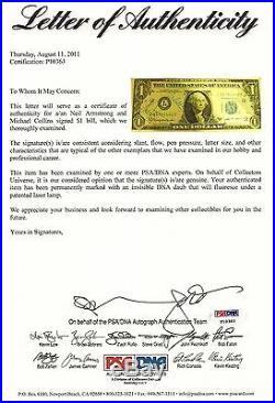 Neil Armstrong & Michael Collins Apollo 11 Signed Dollar PSA/DNA LOA Autograph