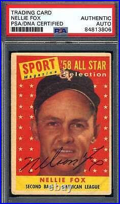 Nellie Fox PSA DNA Signed 1958 Topps All Star Autograph