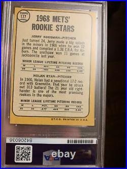 Nolan Ryan Signed Rookie 1968 Topps PSA DNA Slabbed Autographed Mint 9