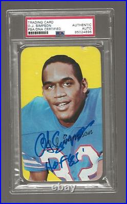 O. J. Simpson 1970 Topps Super #24 Rookie Autograph Auto PSA DNA (Top Right Ding)