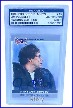 Oakland Raiders JIM PLUNKETT autograph signed auto Super Bowl MVP card PSA DNA