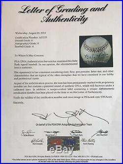 Outstanding Babe Ruth Single-Signed Autographed Baseball PSA/DNA Auto Grade 8