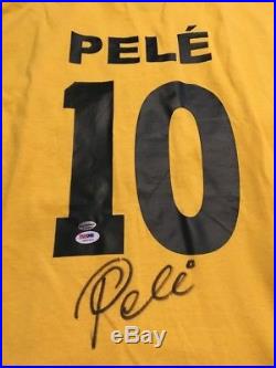 PELE Signed Shirt Soccer Leaf COA And PSA DNA COA Autographed Size ADULT XL