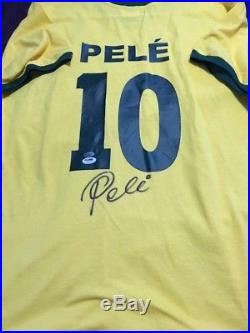 PELE Signed Shirt Soccer Leaf COA And PSA DNA COA Autographed Size ADULT XL