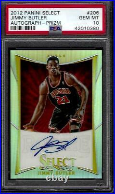 PSA 10 2012-13 Select ROOKIE AUTO Silver Prizm #206 Jimmy Butler Chicago Bulls