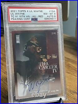 PSA AUTO 2021 Topps X Lil Wayne Tha Carter IV RED 3/4 HOW TO LOVE #15a SIGNED