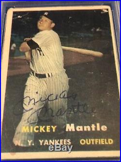 PSA/DNA 1957 Topps #95 Mickey Mantle Auto Signed Autograph