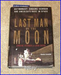 PSA/DNA Apollo 17 astronaut Gene CERNAN book Last Man on the Moon FLAT-SIGNED