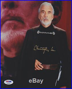 PSA/DNA & BAS CHRISTOPHER LEE signed COUNT DOOKU photo STAR WARS autographed