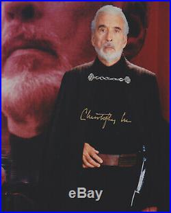 PSA/DNA & BAS CHRISTOPHER LEE signed COUNT DOOKU photo STAR WARS autographed