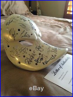 PSA/DNA Certified 1993-1995 Anaheim Ducks Complete Team Autographed Hockey Mask