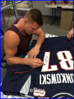 Patriots Rob Gronkowski Authentic Signed Blue Jersey Autographed PSA/DNA