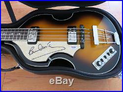 Paul McCartney signed Hofner bass guitar PSA/DNA coa + Proof! Beatles autograph