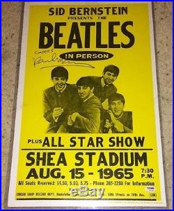 Paul Mccartney Signed Autograph Beatles 1965 Shea Concert Poster Psa/dna S14735